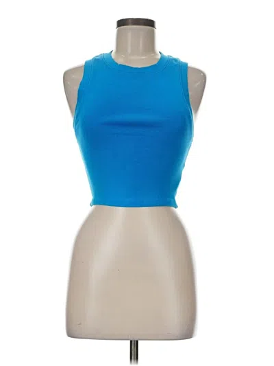 Pre-owned Zara Sleeveless Top Blue Halter Neckline Tops