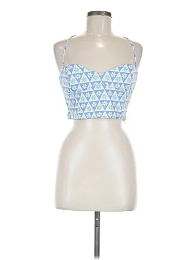 Pre-owned Zara Sleeveless Top Blue Halter Neckline Tops