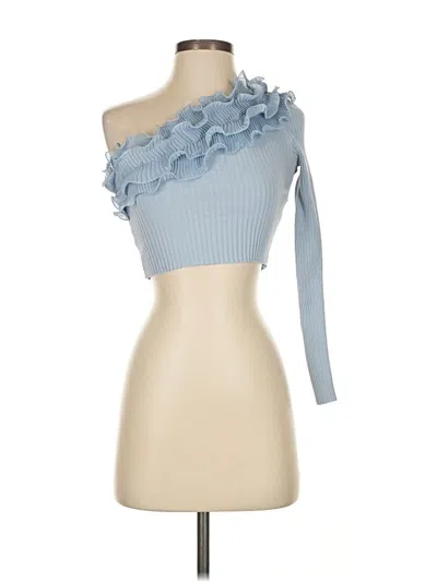 Pre-owned Zara Sleeveless Top Blue One Shoulder Neckline Tops