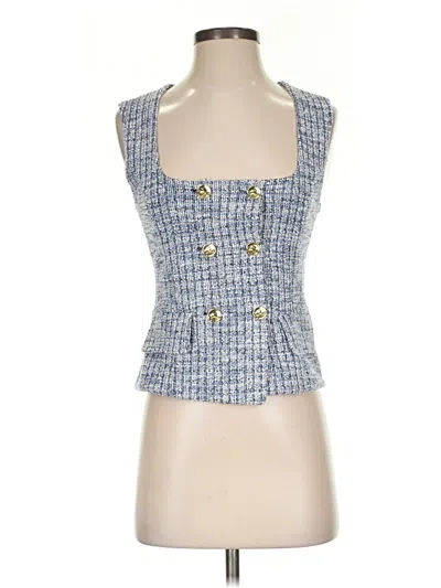 Pre-owned Zara Sleeveless Top Blue Square Neckline Tops