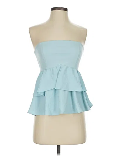 Pre-owned Zara Sleeveless Top Blue Strapless Neckline Tops