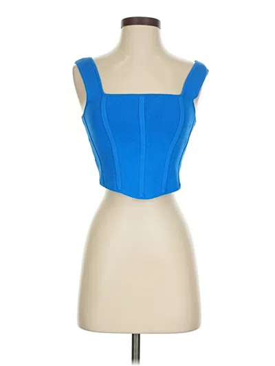 Pre-owned Zara Sleeveless Top Blue Strapless Neckline Tops