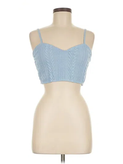 Pre-owned Zara Sleeveless Top Blue Sweetheart Neckline Tops