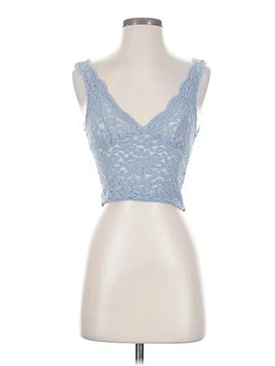 Pre-owned Zara Sleeveless Top Blue Sweetheart Neckline Tops