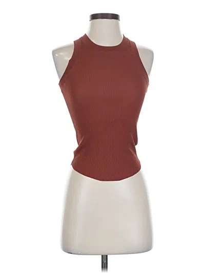 Pre-owned Zara Sleeveless Top Brown Halter Neckline Tops