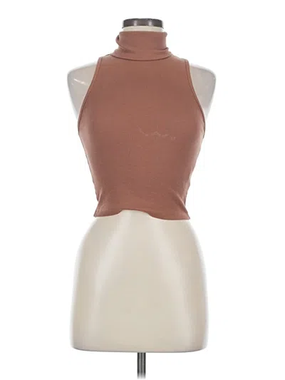 Pre-owned Zara Sleeveless Top Brown Halter Neckline Tops
