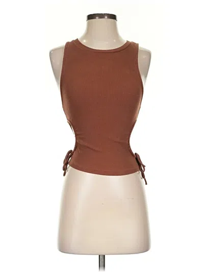 Pre-owned Zara Sleeveless Top Brown Halter Neckline Tops