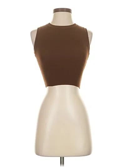 Pre-owned Zara Sleeveless Top Brown Halter Neckline Tops