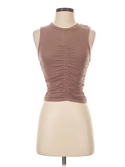 Zara Sleeveless Top Brown Halter Neckline Tops