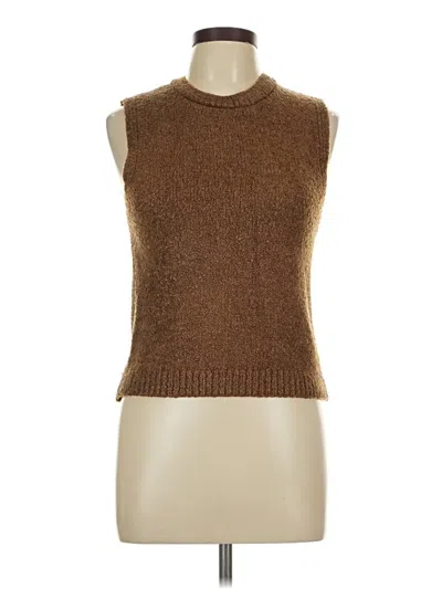 Pre-owned Zara Sleeveless Top Brown High Neck Tops