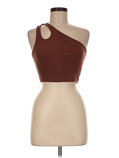 Pre-owned Zara Sleeveless Top Brown One Shoulder Neckline Tops