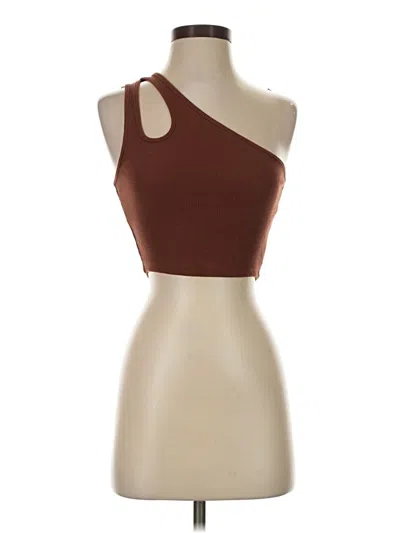 Pre-owned Zara Sleeveless Top Brown One Shoulder Neckline Tops