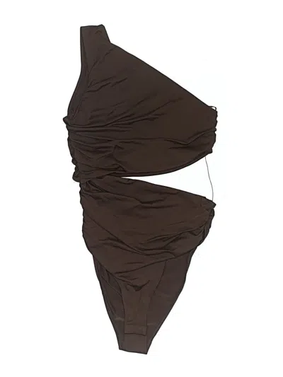 Zara Sleeveless Top Brown One Shoulder Neckline Tops