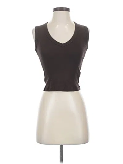 Pre-owned Zara Sleeveless Top Brown Scoop Neck Tops
