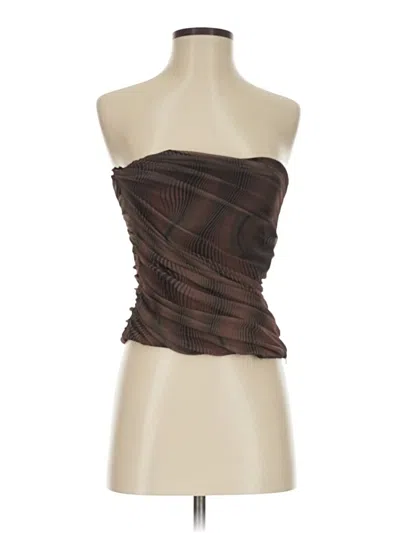 Pre-owned Zara Sleeveless Top Brown Strapless Neckline Tops