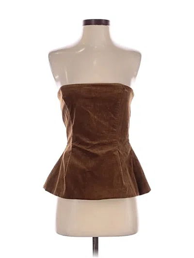 Pre-owned Zara Sleeveless Top Brown Strapless Neckline Tops