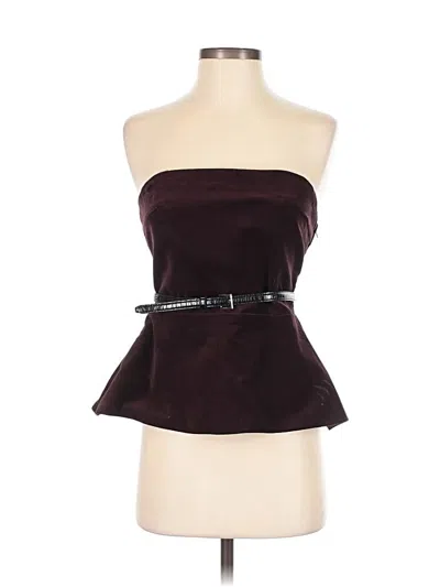 Pre-owned Zara Sleeveless Top Burgundy Strapless Neckline Tops
