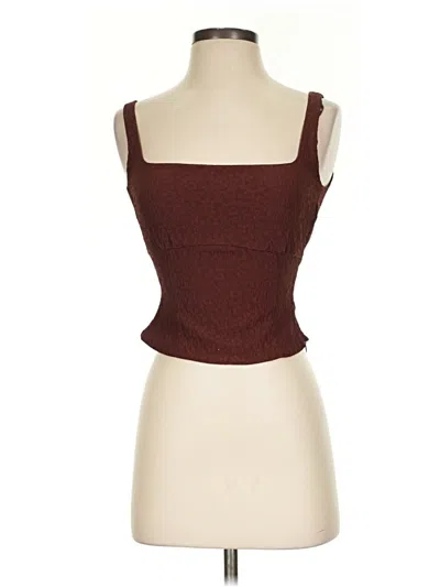 Pre-owned Zara Sleeveless Top Burgundy Strapless Neckline Tops