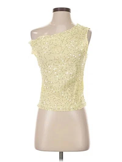 Pre-owned Zara Sleeveless Top Gold One Shoulder Neckline Tops