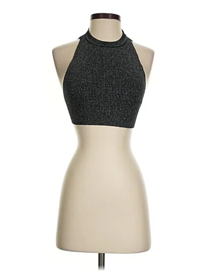 Zara Sleeveless Top Gray Halter Neckline Tops