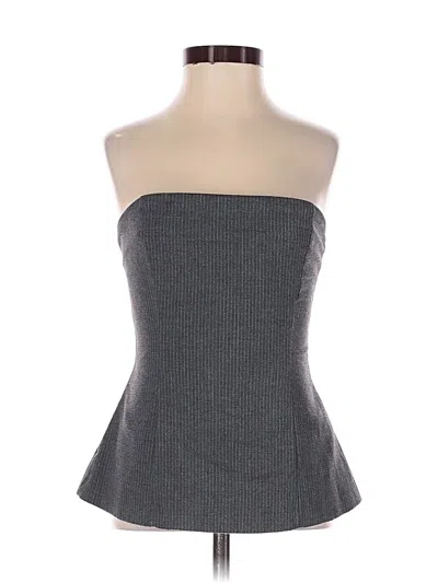 Pre-owned Zara Sleeveless Top Gray Strapless Neckline Tops