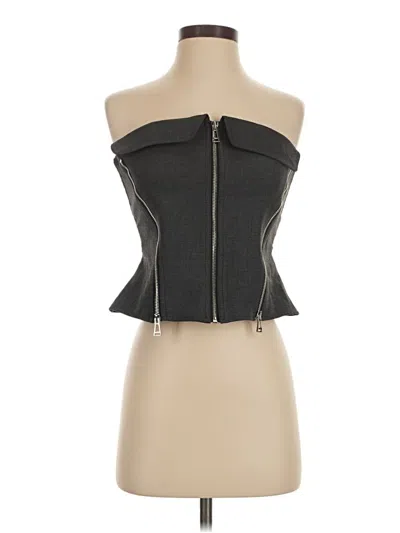 Pre-owned Zara Sleeveless Top Gray Strapless Neckline Tops