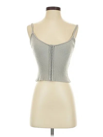 Pre-owned Zara Sleeveless Top Gray Sweetheart Neckline Tops