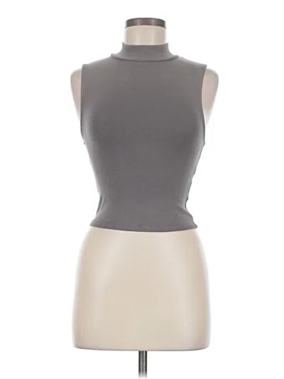 Pre-owned Zara Sleeveless Top Gray Turtleneck Tops