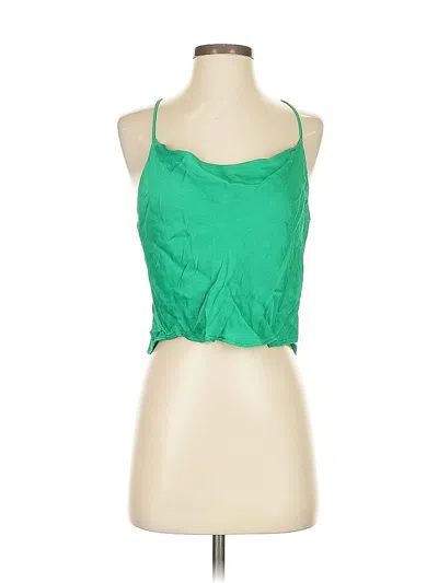 Pre-owned Zara Sleeveless Top Green Halter Neckline Tops