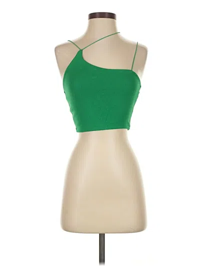 Pre-owned Zara Sleeveless Top Green Halter Neckline Tops
