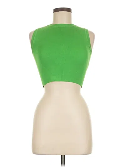 Pre-owned Zara Sleeveless Top Green Halter Neckline Tops