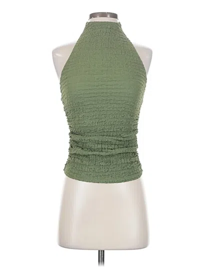 Pre-owned Zara Sleeveless Top Green Halter Neckline Tops