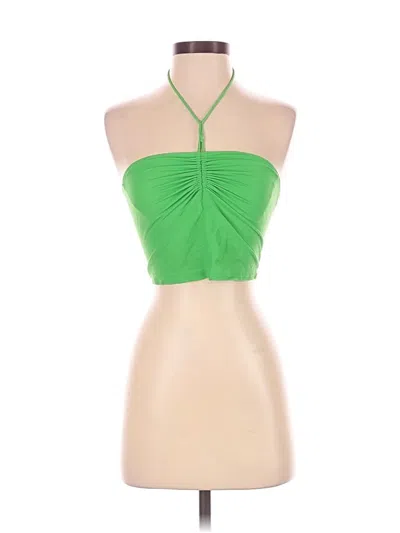 Pre-owned Zara Sleeveless Top Green Halter Neckline Tops