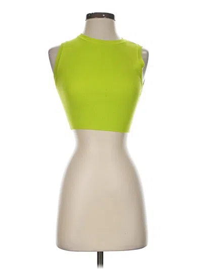Pre-owned Zara Sleeveless Top Green Halter Neckline Tops