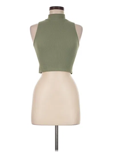 Pre-owned Zara Sleeveless Top Green Halter Neckline Tops