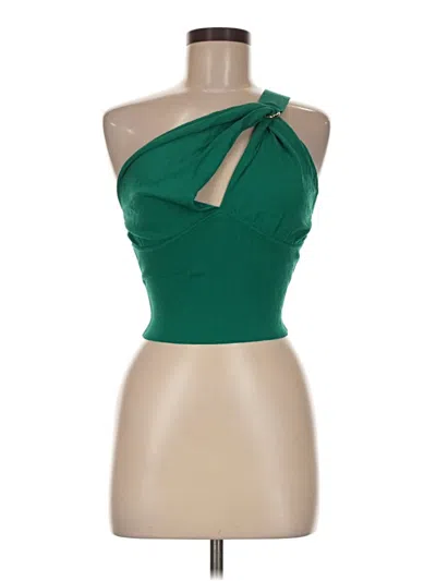 Pre-owned Zara Sleeveless Top Green Halter Neckline Tops