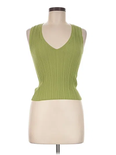 Pre-owned Zara Sleeveless Top Green Halter Neckline Tops