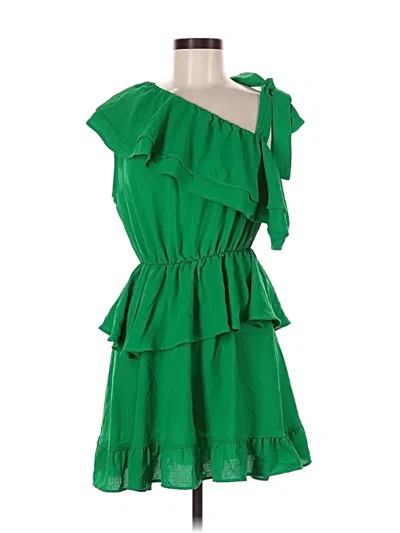 Pre-owned Zara Sleeveless Top Green One Shoulder Neckline Tops