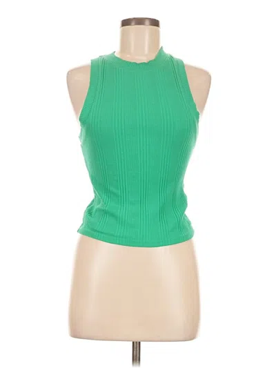 Pre-owned Zara Sleeveless Top Green Scoop Neck Tops