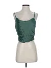 Zara Sleeveless Top Green Strapless Neckline Tops In Green