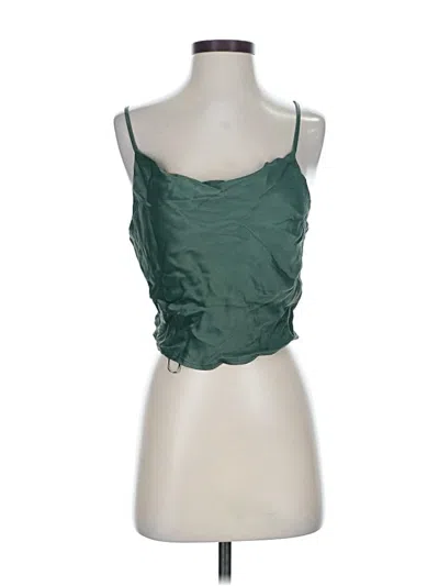 Zara Sleeveless Top Green Strapless Neckline Tops