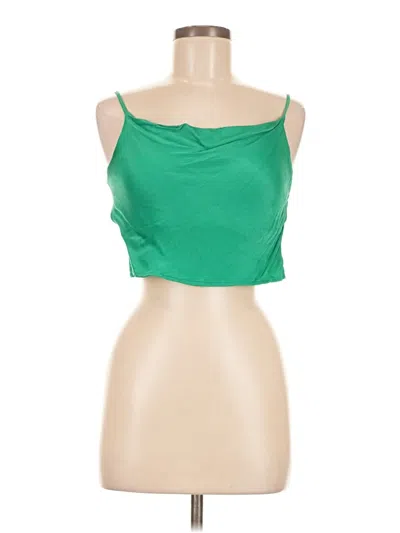 Pre-owned Zara Sleeveless Top Green Strapless Neckline Tops