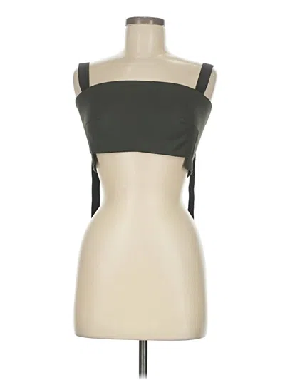 Pre-owned Zara Sleeveless Top Green Strapless Neckline Tops