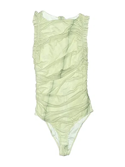 Pre-owned Zara Sleeveless Top Green Strapless Neckline Tops