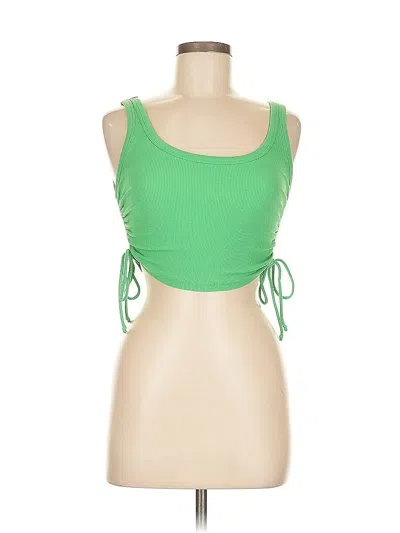 Pre-owned Zara Sleeveless Top Green Sweetheart Neckline Tops