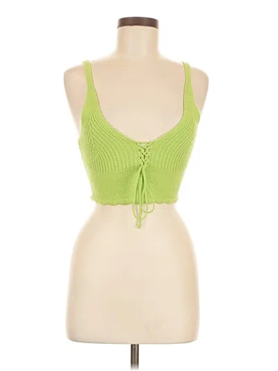 Pre-owned Zara Sleeveless Top Green Sweetheart Neckline Tops