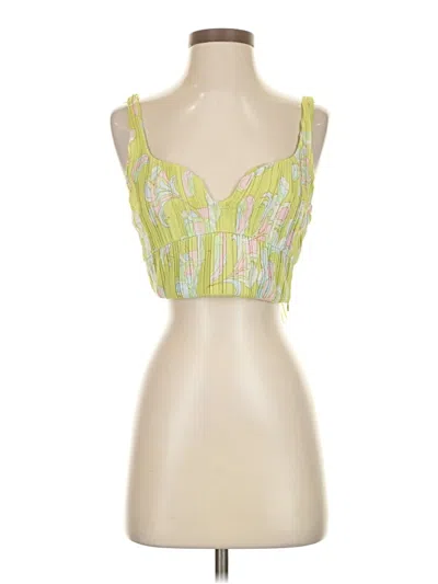 Pre-owned Zara Sleeveless Top Green Sweetheart Neckline Tops