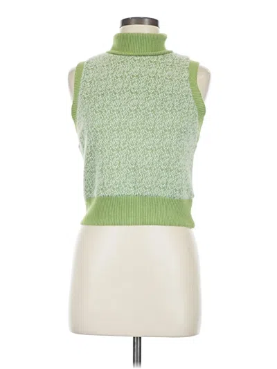 Pre-owned Zara Sleeveless Top Green Turtleneck Tops