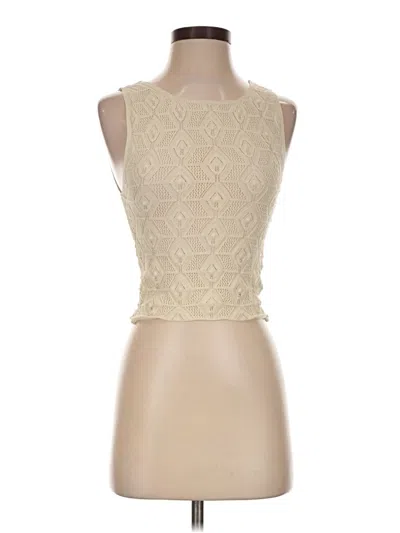 Pre-owned Zara Sleeveless Top Ivory Boatneck Tops