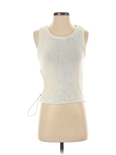 Pre-owned Zara Sleeveless Top Ivory Boatneck Tops In White
